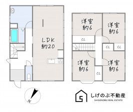 甲賀市甲南町耕心、中古一戸建ての間取り画像です