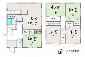 甲賀市甲南町耕心、中古一戸建ての間取り画像です