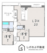 草津市渋川、中古マンションの間取り画像です