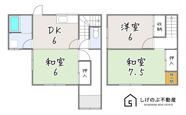 草津市西矢倉、中古一戸建ての間取り画像です