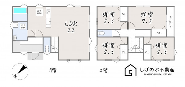 甲賀市甲南町竜法師、新築一戸建ての間取り画像です