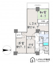 栗東市綣、中古マンションの間取り画像です