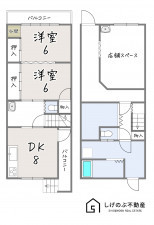 湖南市下田、収益物件/店舗付住宅の間取り画像です