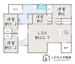 甲賀市甲南町希望ケ丘本町、中古一戸建ての間取り画像です