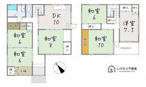 湖南市岩根、中古一戸建ての間取り画像です
