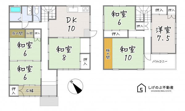 湖南市岩根、中古一戸建ての間取り画像です
