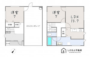 甲賀市水口町下山、中古一戸建ての間取り画像です