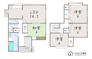 草津市笠山、中古一戸建ての間取り画像です