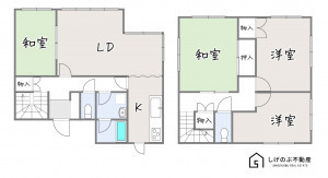 草津市若草、中古一戸建ての間取り画像です