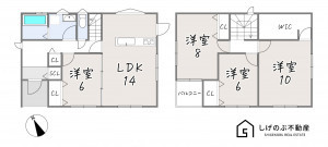 湖南市サイドタウン、中古一戸建ての間取り画像です