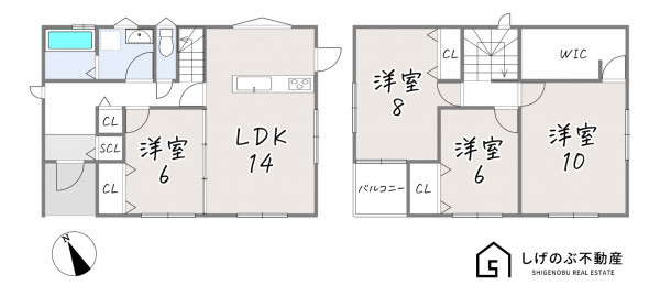 湖南市サイドタウン、中古一戸建ての間取り画像です
