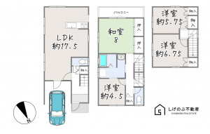 草津市野村、中古一戸建ての間取り画像です