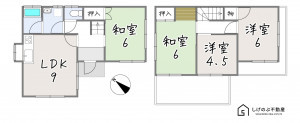 湖南市宝来坂、中古一戸建ての間取り画像です