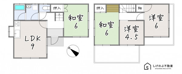 湖南市宝来坂、中古一戸建ての間取り画像です