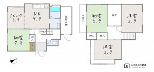 草津市下笠町、中古一戸建ての間取り画像です