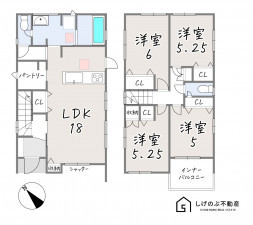 栗東市綣、新築一戸建ての間取り画像です