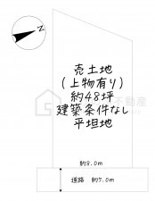 湖南市柑子袋西、土地の間取り画像です