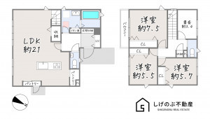 草津市追分南、新築一戸建ての間取り画像です