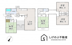 草津市若草、中古一戸建ての間取り画像です
