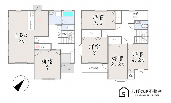 甲賀市水口町山、中古一戸建ての間取り画像です
