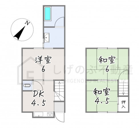 草津市野路、中古一戸建ての間取り画像です