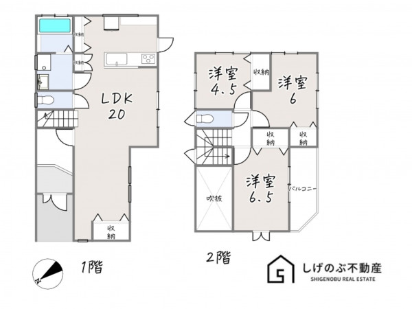 栗東市安養寺、中古一戸建ての間取り画像です