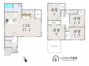 草津市南笠東、新築一戸建ての間取り画像です