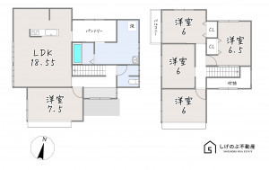栗東市林、中古一戸建ての間取り画像です
