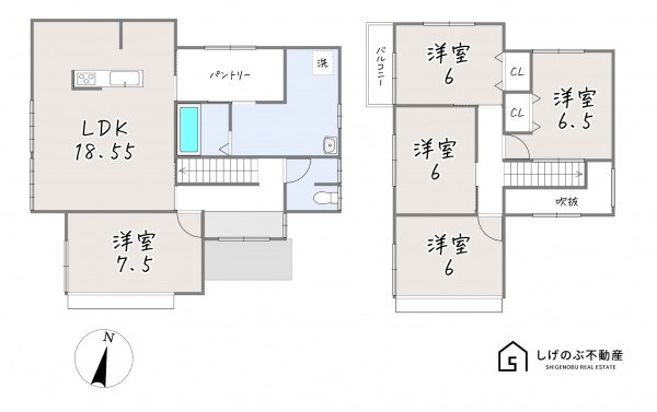 栗東市林、中古一戸建ての間取り画像です