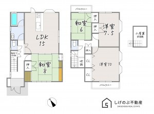 草津市笠山、中古一戸建ての間取り画像です