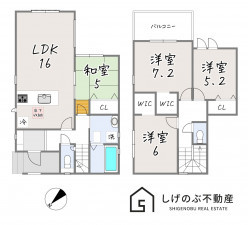 草津市上笠、新築一戸建ての間取り画像です