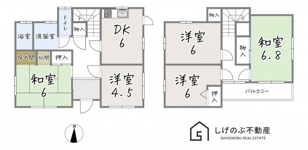 湖南市若竹町、中古一戸建ての間取り画像です