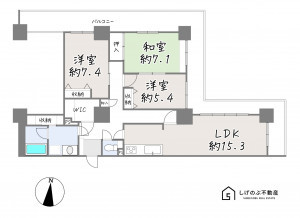 栗東市綣、中古マンションの間取り画像です