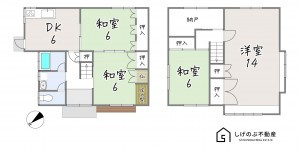 草津市岡本町、中古一戸建ての間取り画像です