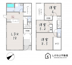 甲賀市水口町八坂、新築一戸建ての間取り画像です
