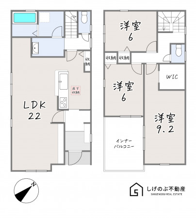 甲賀市水口町八坂、新築一戸建ての間取り画像です