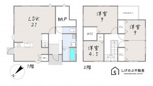 栗東市林、中古一戸建ての間取り画像です