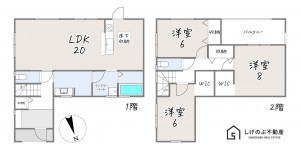 栗東市上鈎、新築一戸建ての間取り画像です