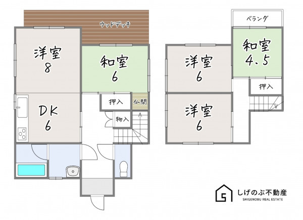 湖南市下田、中古一戸建ての間取り画像です