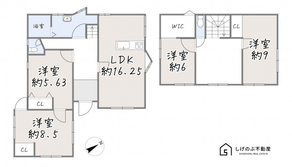 湖南市下田、中古一戸建ての間取り画像です