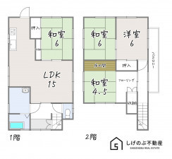 甲賀市水口町山、中古一戸建ての間取り画像です