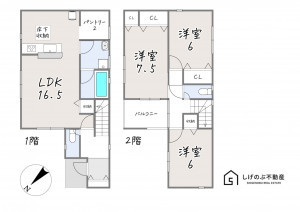 草津市上笠、新築一戸建ての間取り画像です