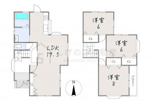 甲賀市水口町山、中古一戸建ての間取り画像です
