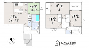 草津市上笠、新築一戸建ての間取り画像です