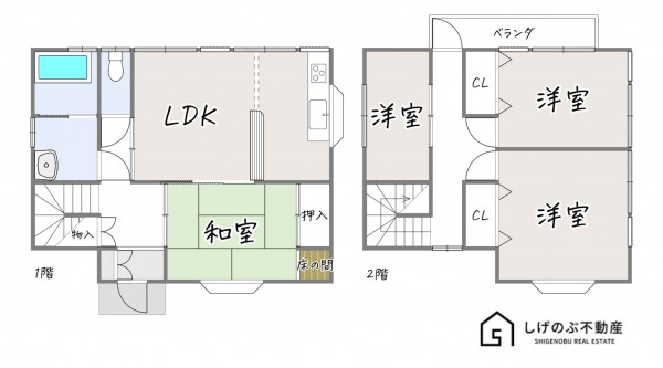 甲賀市水口町春日、中古一戸建ての間取り画像です