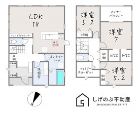 湖南市三雲、新築一戸建ての間取り画像です