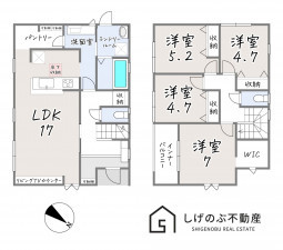 湖南市三雲、新築一戸建ての間取り画像です