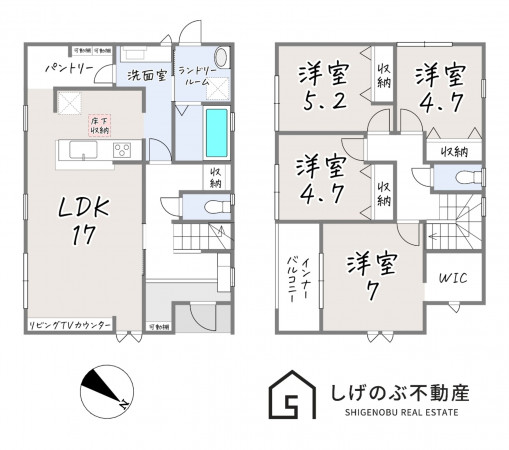 湖南市三雲、新築一戸建ての間取り画像です
