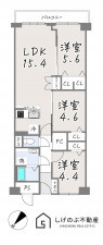 草津市西大路町、中古マンションの間取り画像です
