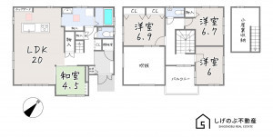 草津市下笠町、新築一戸建ての間取り画像です